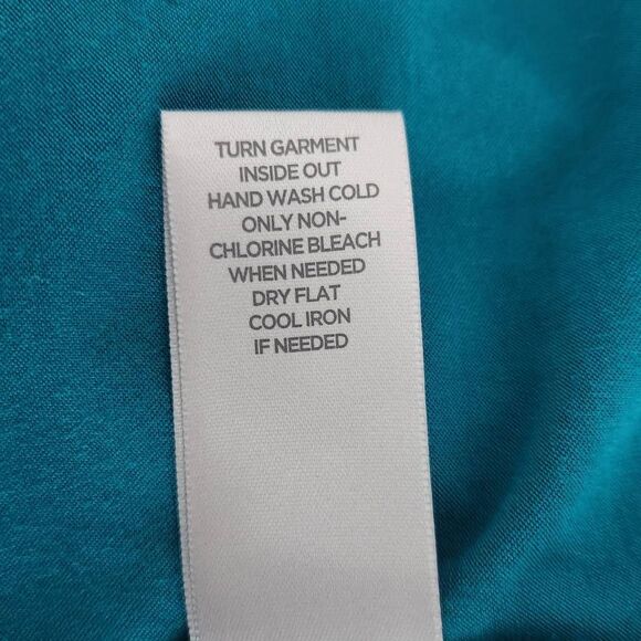 Avenue Blue Blouse with Draped Front NWT Size 14/16 Teal Bloue Top - Picture 9 of 9